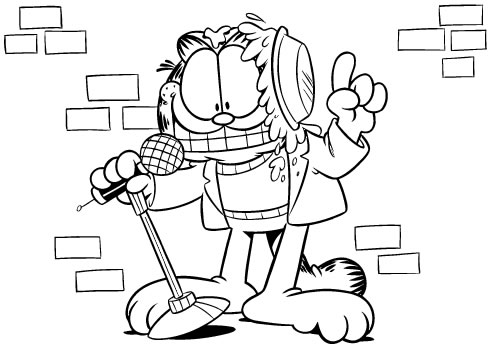 coloriage garfield donne un spectacle